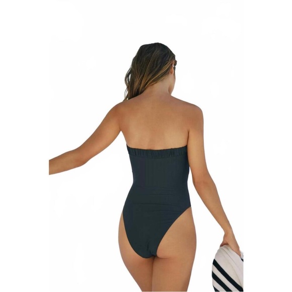 Anthropologie Celandine Suzanna Strapless Bow One Piece Swimsuit- Large - Picture 2 of 7